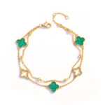 Ismeralda Doppelschicht Kleeblatt Armband | 925 Silver
