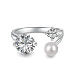 Crystal Pearl Ring | 925 Silber