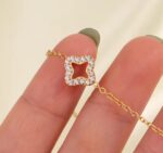 Zarter Anhänger mit runden Diamanten Kette – Bild 2